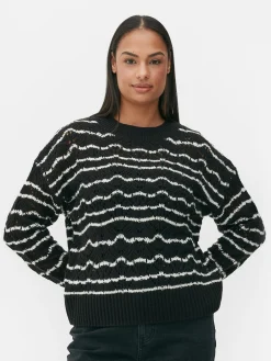 Online Lochstrickpullover Mit Rundhalsausschnitt Damen Pullover Und Cardigans