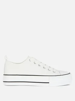 Outlet Low-Top Sneakers Aus Kunstleder Mit Plateausohle Damen Sneakers