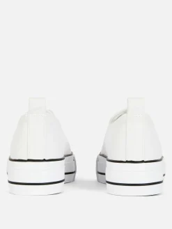 Outlet Low-Top Sneakers Aus Kunstleder Mit Plateausohle Damen Sneakers