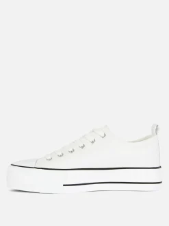 Outlet Low-Top Sneakers Aus Kunstleder Mit Plateausohle Damen Sneakers