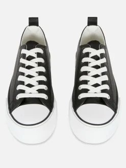 Online Low-Top Sneakers Aus Kunstleder Mit Plateausohle Damen Sneakers