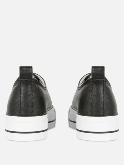 Online Low-Top Sneakers Aus Kunstleder Mit Plateausohle Damen Sneakers