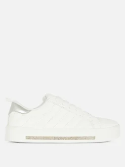 Outlet Low-Top-Sneaker Mit Strasssteinen-Detail Damen Sneakers