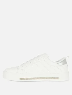 Outlet Low-Top-Sneaker Mit Strasssteinen-Detail Damen Sneakers