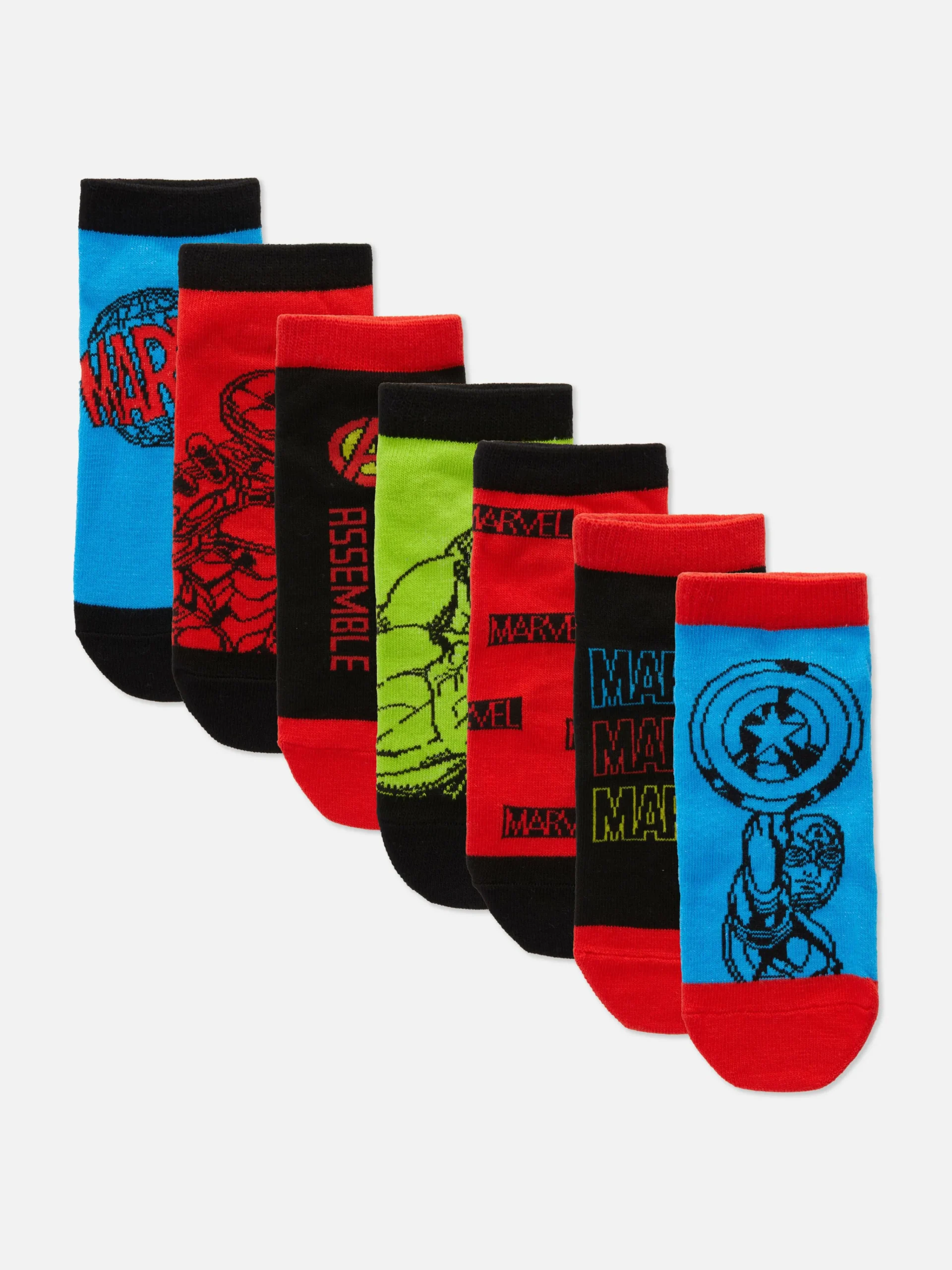 Best „Marvel Avengers“ Sneakersocken, 7er-Pack Kinder Socken
