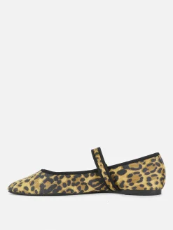 New Mary Jane Ballerinas Mit Leopardenmuster Damen Flache Schuhe