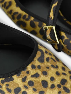 New Mary Jane Ballerinas Mit Leopardenmuster Damen Flache Schuhe