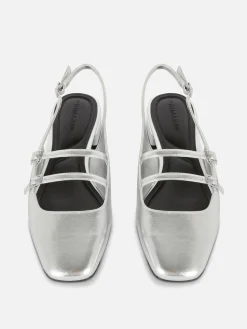 Mary Janes Mit Slingback Und Doppeltem Riemchen Damen Flache Schuhe