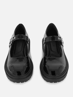 Mary-Jane-Schuhe Mit Dicker Sohle Damen Flache Schuhe