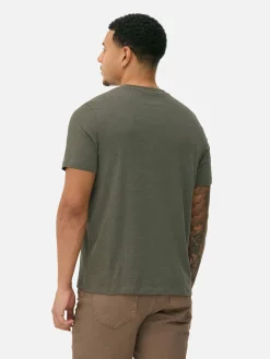 Meliertes Regular-Fit T-Shirt Herren Tops Und T-Shirts