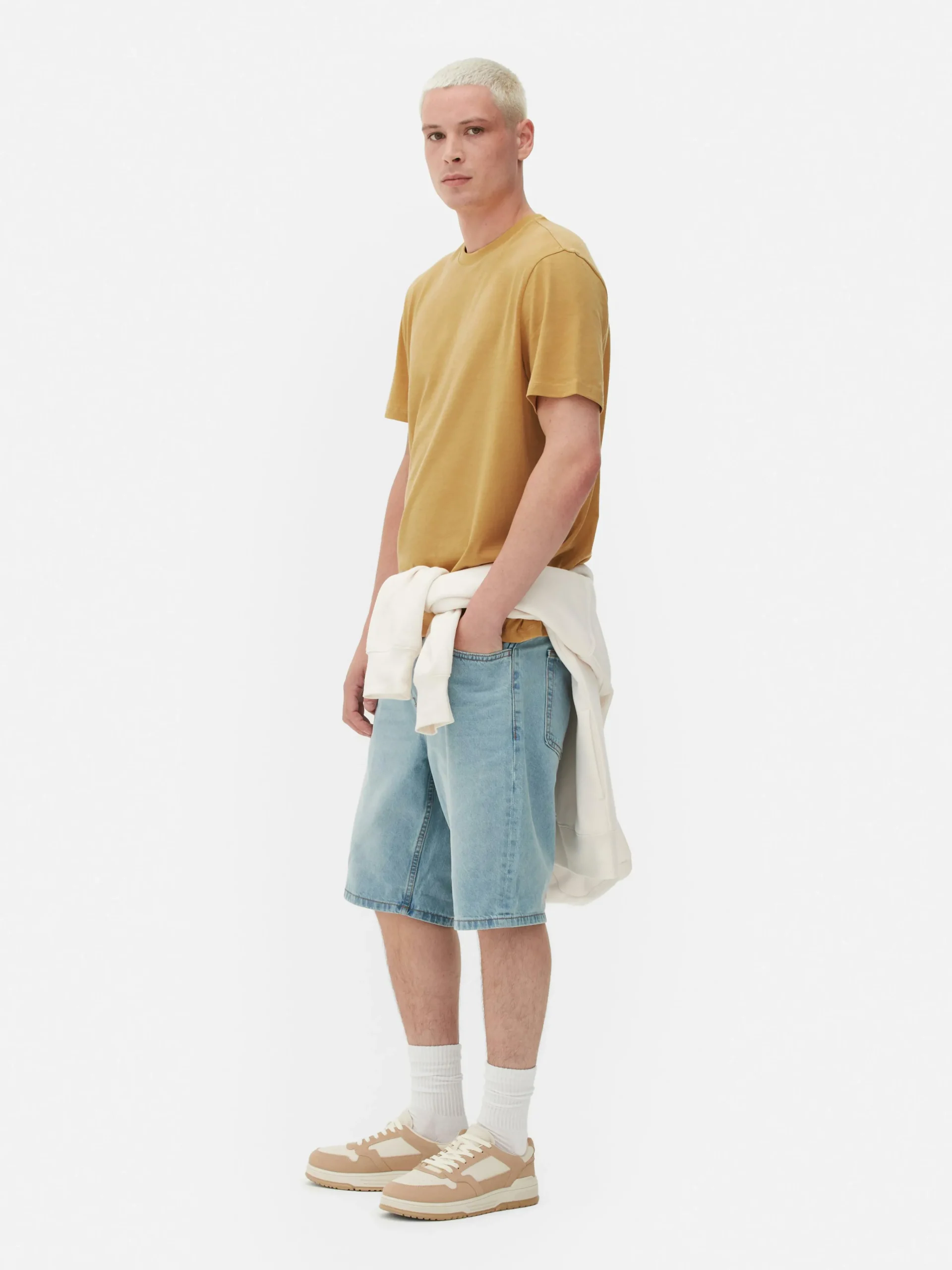 Meliertes Regular-Fit T-Shirt Herren Tops Und T-Shirts