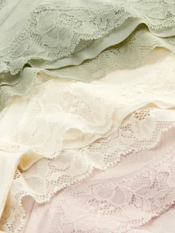 Hot Mikrofaser-Tangas Mit Spitzenbesatz, 3er-Pack Damen Slips