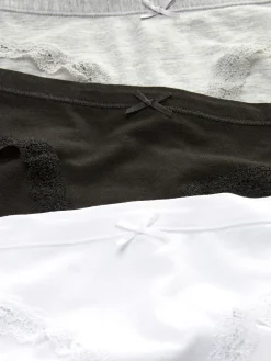 Minislips Mit Spitzenbesatz, 3er-Pack Damen Slips