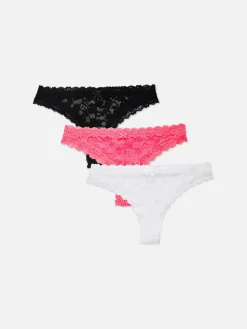 New Modische Hipster-Slips Mit Spitzenbesatz, 3er-Pack Damen Slips