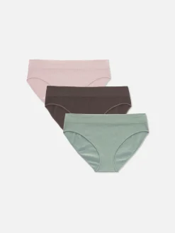 Outlet Nahtlose, Gerippte Minislips, 3er-Pack Damen Slips