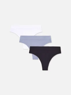 Hot Nahtlose, Gerippte Tangas, 3er-Pack Damen Slips