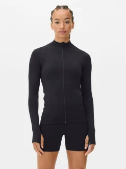 Discount Nahtlose Performance-Jacke Mit Reißverschluss Damen Fitnesskleidung Und Activewear