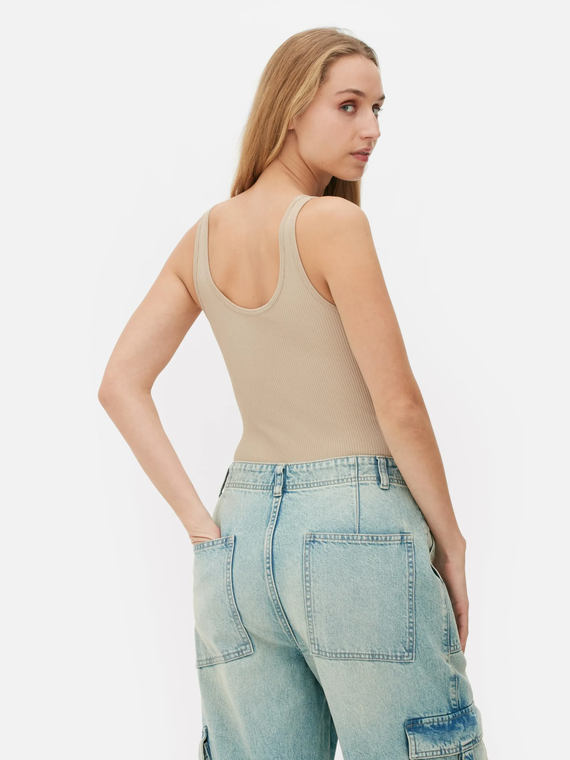 Sale Nahtloser, Gerippter Bodysuit Mit U-Ausschnitt Damen Tops Und T-Shirts