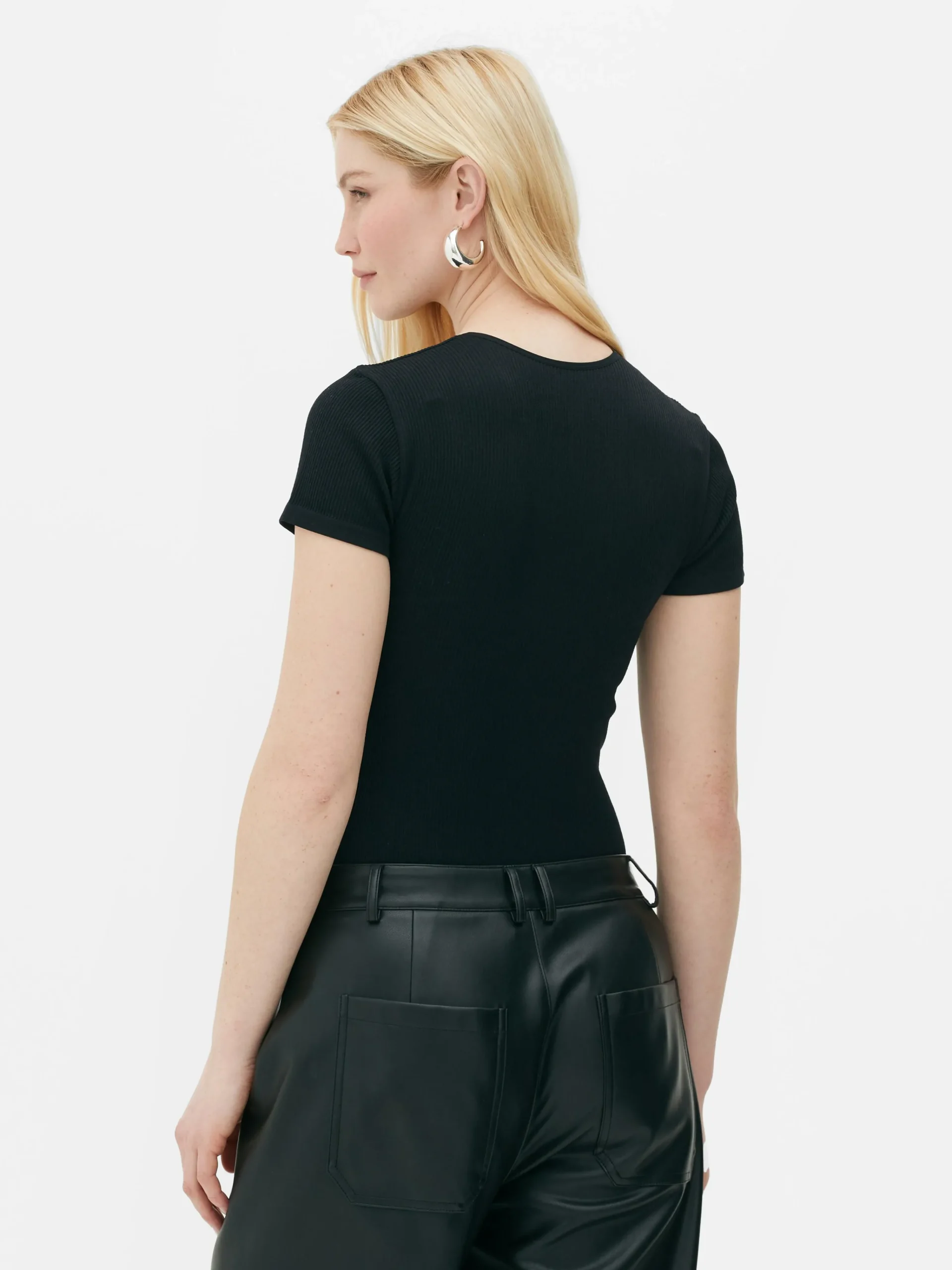 Outlet Nahtloser, Gerippter T-Shirt-Body Damen Tops Und T-Shirts