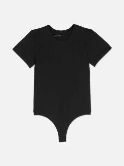 Outlet Nahtloser, Gerippter T-Shirt-Body Damen Tops Und T-Shirts