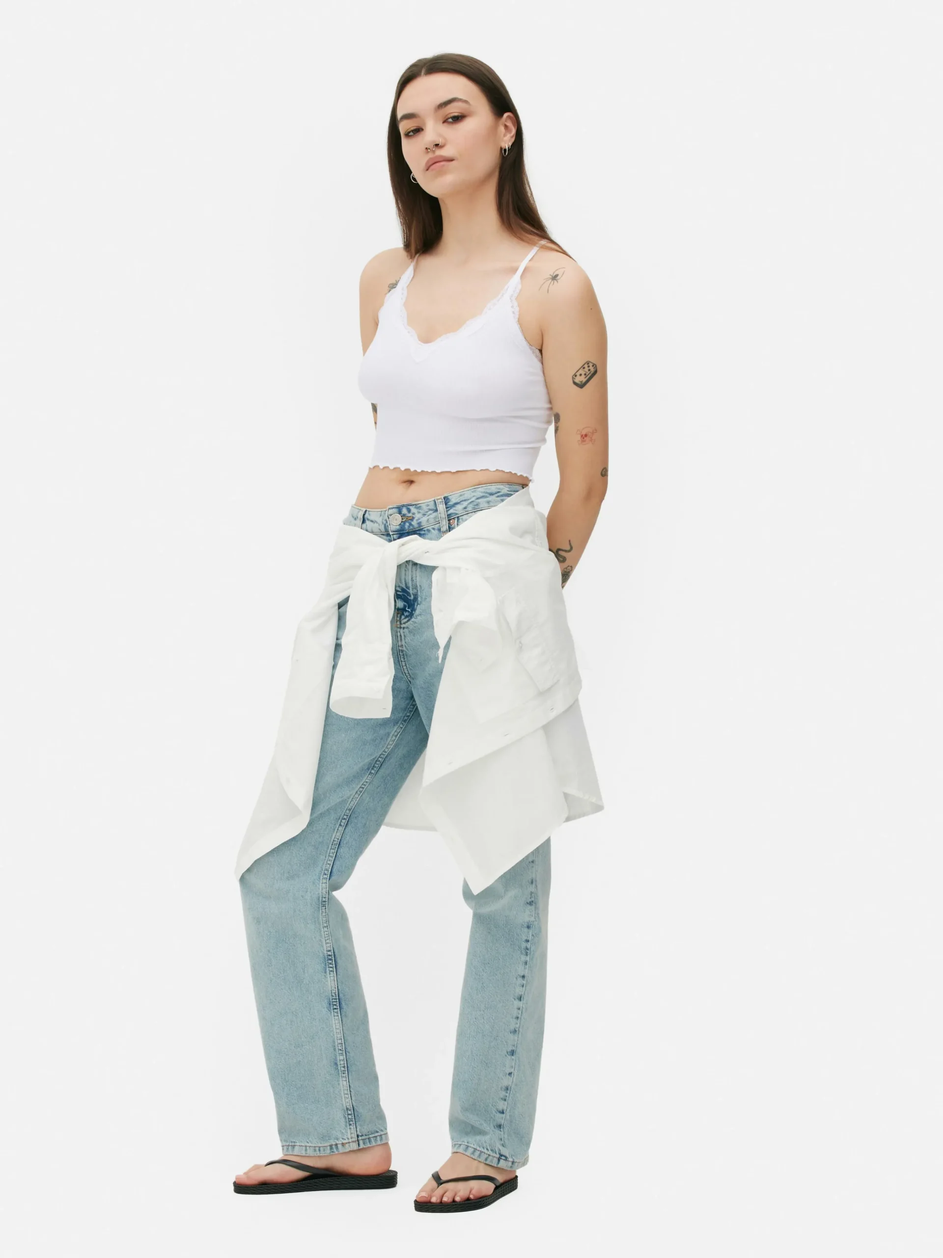 Hot Nahtloses, Kurzes Trägertop Mit Spitzenbesatz Damen Tops Und T-Shirts