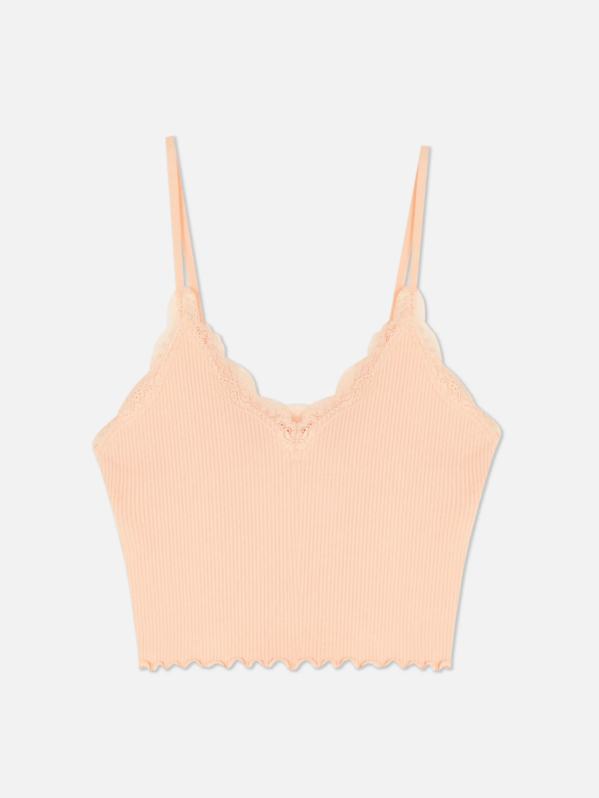 Sale Nahtloses, Kurzes Trägertop Mit Spitzenbesatz Damen Tops Und T-Shirts