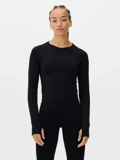 Sale Nahtloses Performance-Langarmshirt Damen Fitnesskleidung Und Activewear