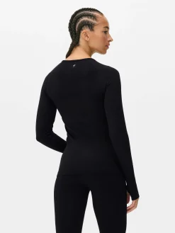 Sale Nahtloses Performance-Langarmshirt Damen Fitnesskleidung Und Activewear