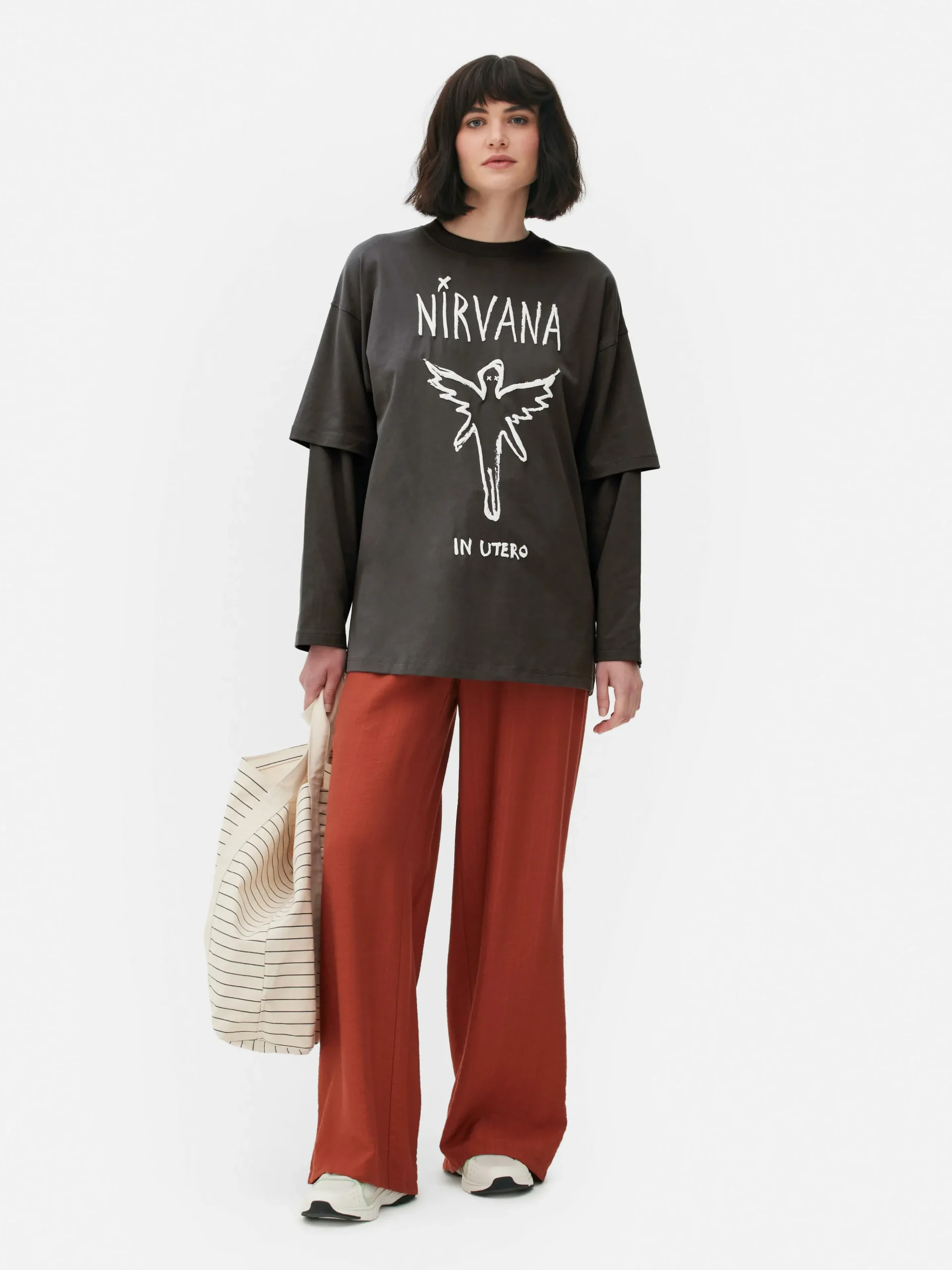 New „Nirvana“ Doppellagiges T-Shirt Damen Tops Und T-Shirts