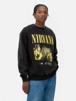 Sale „Nirvana“ Sweatshirt Im Washed-Look Herren Grafik-T-Shirts Und -Sweatshirts|Hoodies Und Sweatshirts