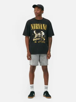 „Nirvana“ T-Shirt In Verwaschener Optik Herren Tops Und T-Shirts|Grafik-T-Shirts Und -Sweatshirts