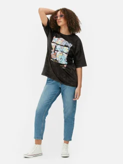 New Oversized-T-Shirt Mit „Die Schlümpfe“ Comic-Print Damen Tops Und T-Shirts