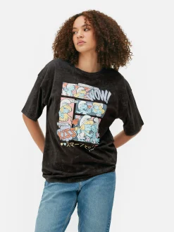 New Oversized-T-Shirt Mit „Die Schlümpfe“ Comic-Print Damen Tops Und T-Shirts