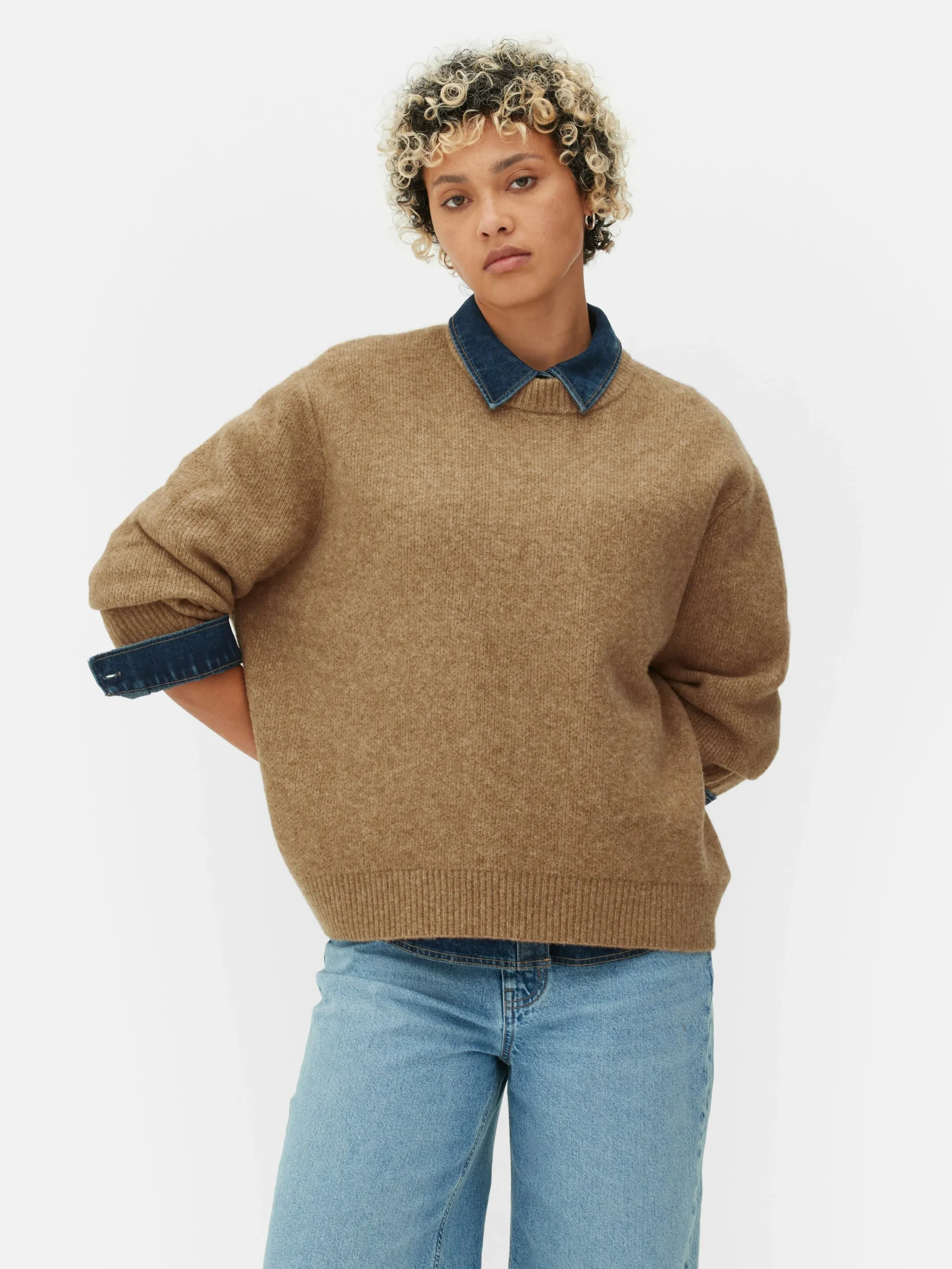 Sale Oversize-Pullover Mit Rundhalsausschnitt Damen Pullover Und Cardigans