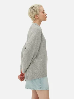 Best Oversize-Pullover Mit Rundhalsausschnitt Damen Pullover Und Cardigans