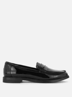 Sale Pennyloafer Aus Kunstleder Damen Flache Schuhe