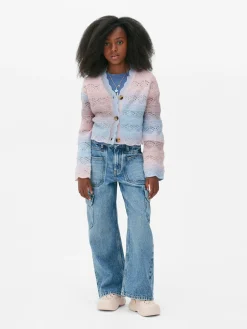 Outlet Pointelle-Cardigan Im Ombré-Look Kinder Pullover Und Cardigans