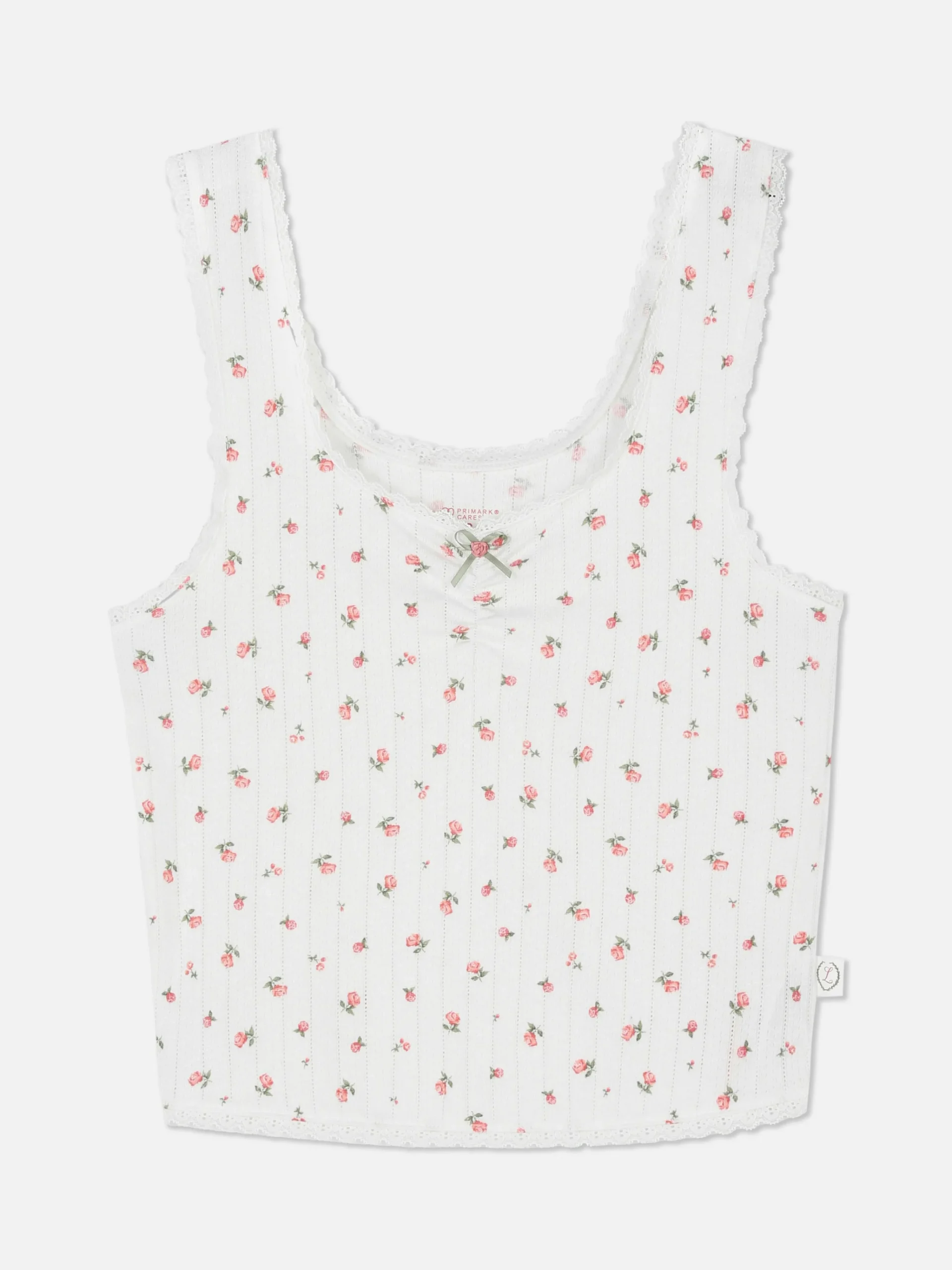 Hot Pointelle-Schlafanzug-Tanktop Mit Rosenmuster Damen Schlafanzugoberteile