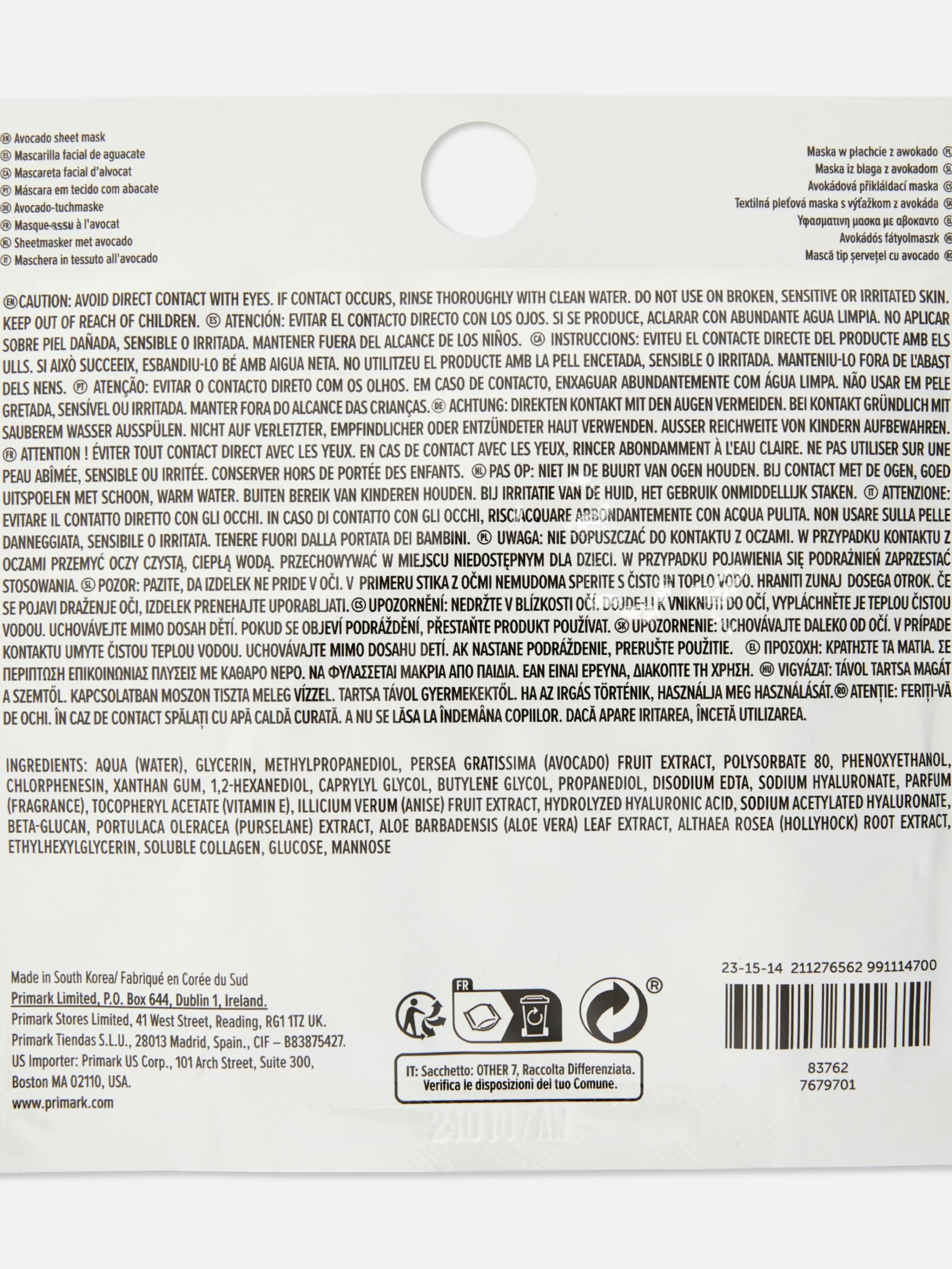 Online PS… Avocado-Tuchmaske Gesichtsmasken