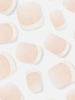 Outlet PS… Eckige, Glänzende Kunstnägel Mit French-Spitze Kunstnägel