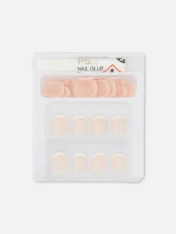 Outlet PS… Eckige, Glänzende Kunstnägel Mit French-Spitze Kunstnägel