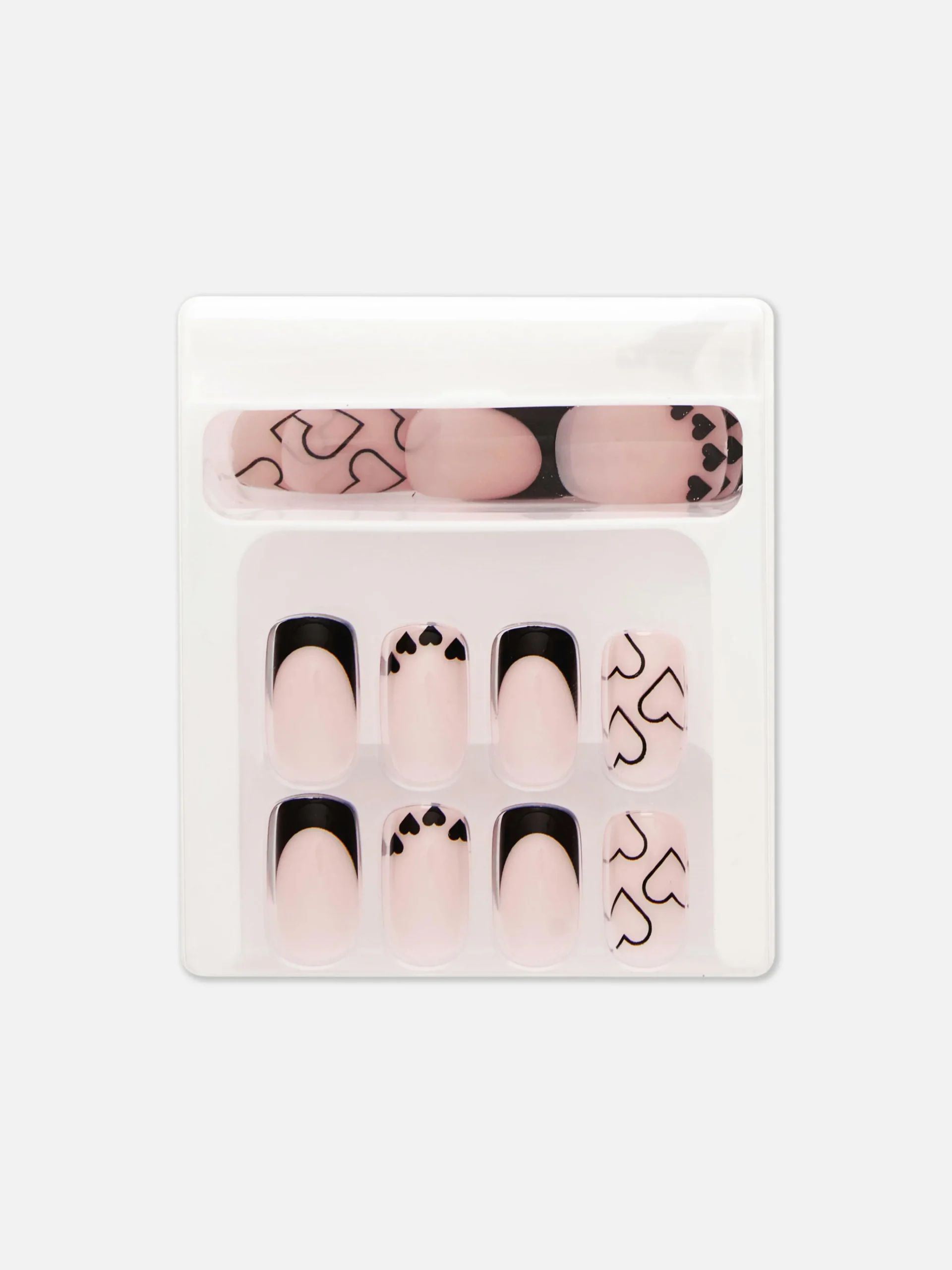 PS… Quadratische, Glänzende Kunstnägel Mit Herzmotiv Kunstnägel