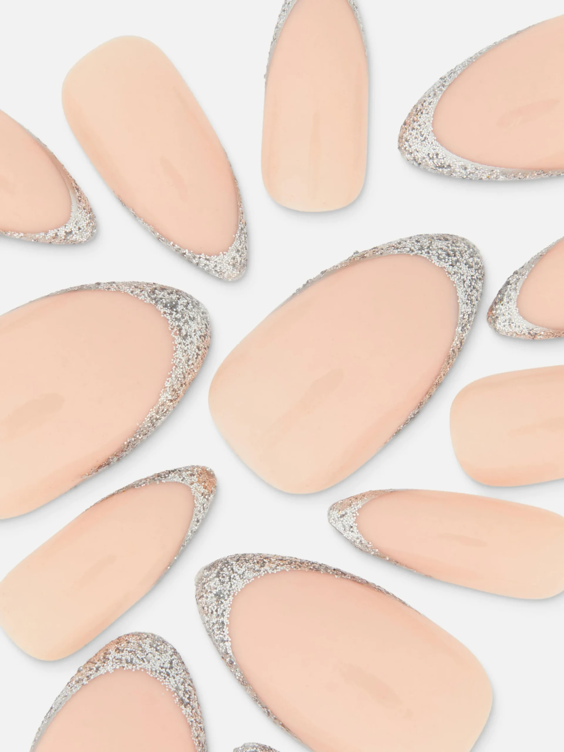 Outlet PS… Spitze, Glänzende Kunstnägel Mit Glitzer-Spitze Kunstnägel