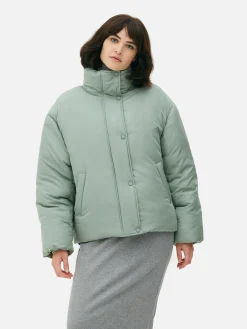 Hot Pufferjacke Mit Trichterkragen Damen Jacken Und Mäntel