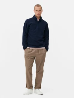 Online Pullover Aus Fleece Mit Halbem Reißverschluss Herren Pullover Und Cardigans|Hoodies Und Sweatshirts