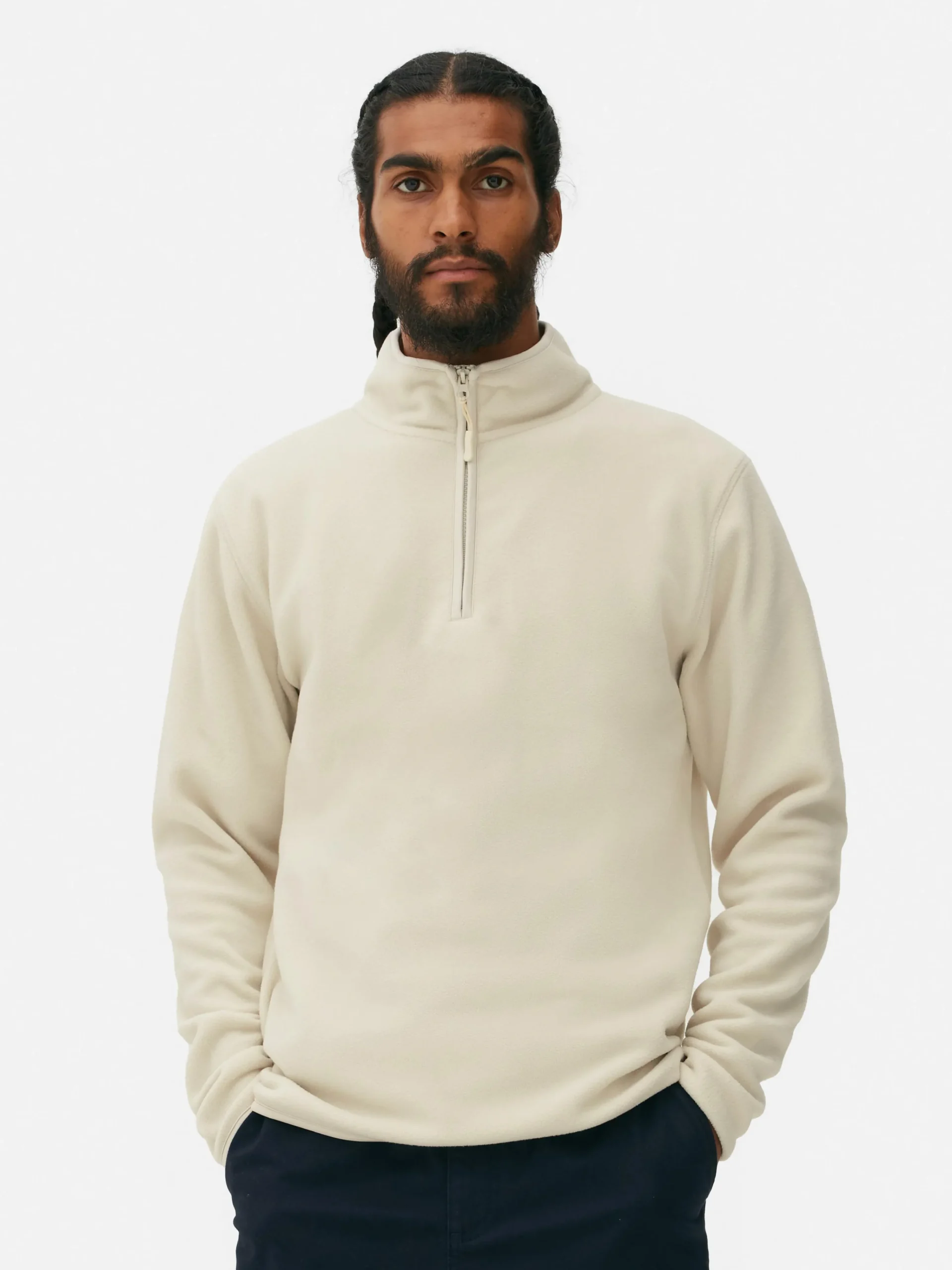 Online Pullover Aus Fleece Mit Halbem Reißverschluss Herren Pullover Und Cardigans|Hoodies Und Sweatshirts