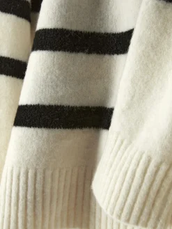 Clearance Pullover Mit Polokragen Und Streifen Damen Pullover Und Cardigans