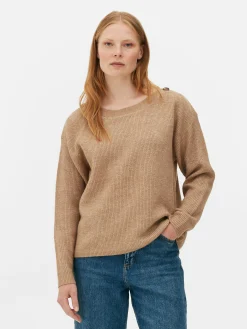 Best Pullover Mit Schulterknöpfen Und U-Boot-Ausschnitt Damen Pullover Und Cardigans