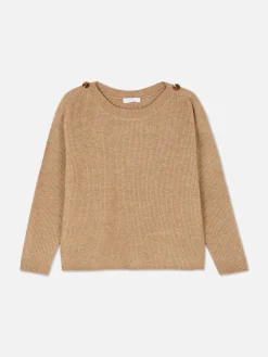 Best Pullover Mit Schulterknöpfen Und U-Boot-Ausschnitt Damen Pullover Und Cardigans