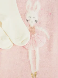 Pulloverkleid Und Strumpfhose Aus Strick Mit Häschen Kleider Und Röcke